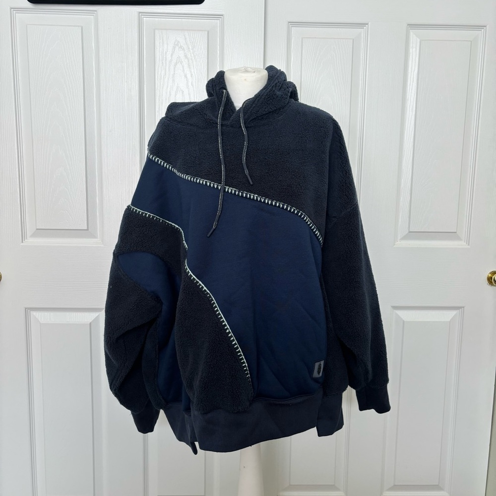 NWT Free People Movement Sprint to The Finish Cozy Fleece Hoodie Navy Size M